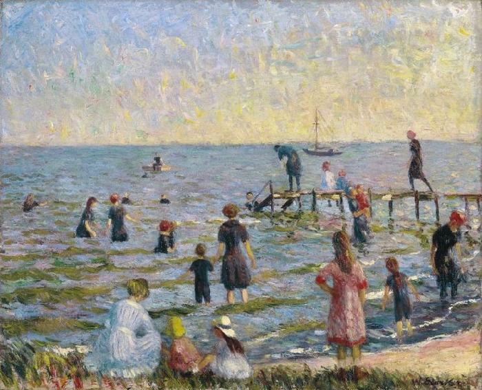 William Glackens Bathing at Bellport Long Island china oil painting image